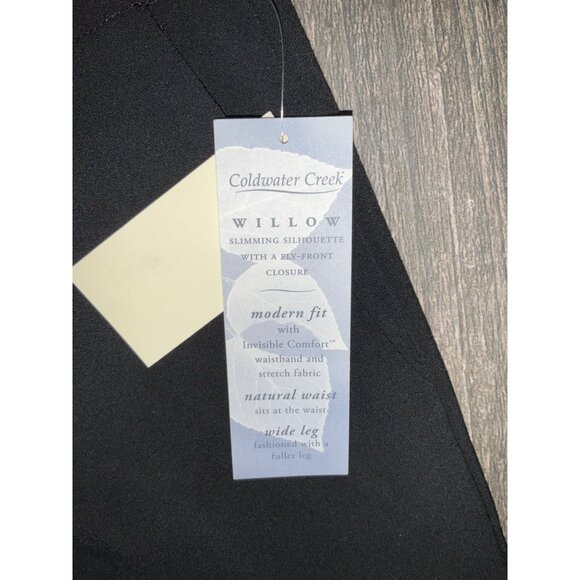 Coldwater Creek Willow Wide leg trouser Black NEW size 6 - Picture 4 of 6